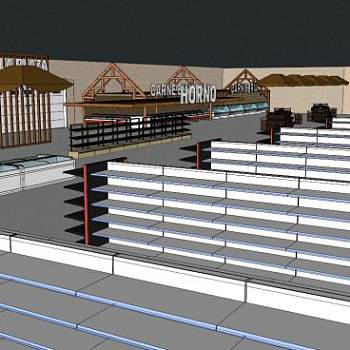 超市室内设计su模型下载_sketchup草图大师SKP模型