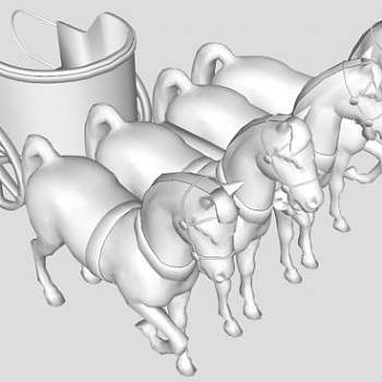 欧式景观动物雕塑su模型下载_sketchup草图大师SKP模型