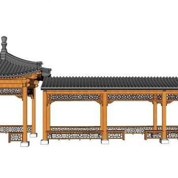 景观廊su模型下载_sketchup草图大师SKP模型