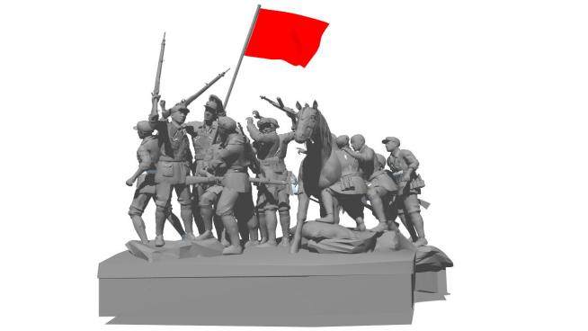 红军文化雕塑su模型下载_sketchup草图大师SKP模型