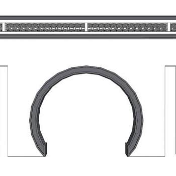 半圆景墙su模型下载_sketchup草图大师SKP模型