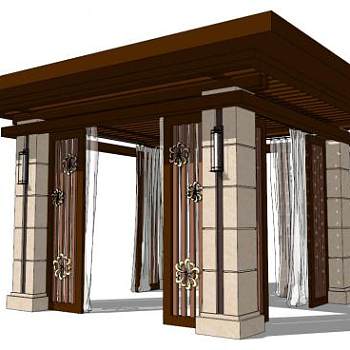 休息亭su模型下载_sketchup草图大师SKP模型