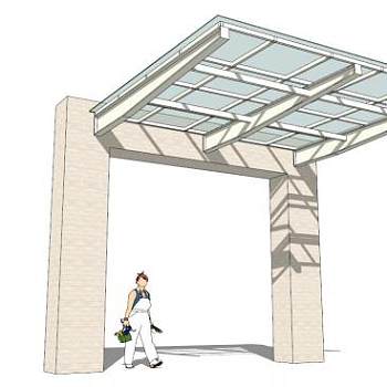 门厅入口雨棚su模型下载_sketchup草图大师SKP模型