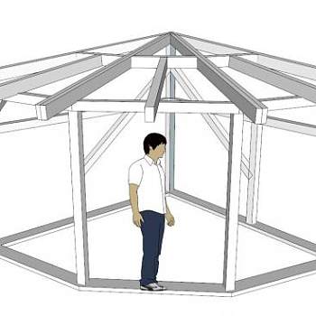 扇形廊架su模型下载_sketchup草图大师SKP模型