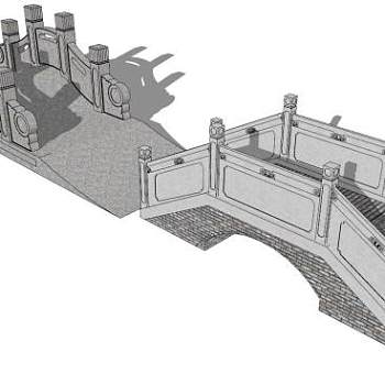 古风桥su模型下载_sketchup草图大师SKP模型