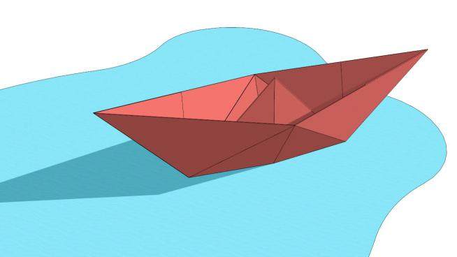 折纸船su模型下载_sketchup草图大师SKP模型