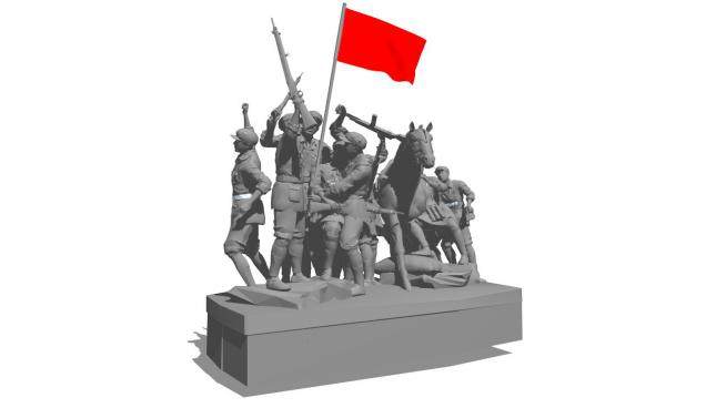 红军革命者人物雕像su模型下载_sketchup草图大师SKP模型