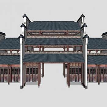 古建门楼su模型下载_sketchup草图大师SKP模型