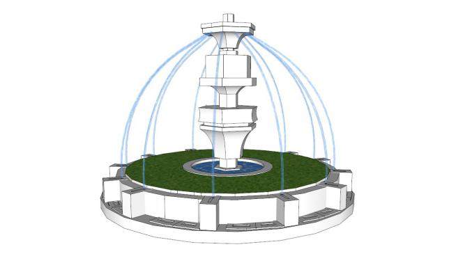 喷泉sketchup模型下载_sketchup草图大师SKP模型