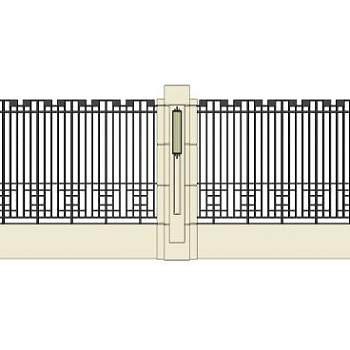 铁艺围墙sketchup模型下载_sketchup草图大师SKP模型