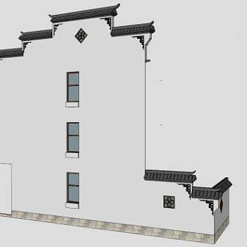 马头墙sketchup模型下载_sketchup草图大师SKP模型