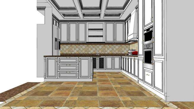 厨房地砖sketchup模型下载_sketchup草图大师SKP模型