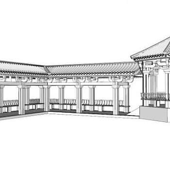 廊子sketchup模型下载_sketchup草图大师SKP模型