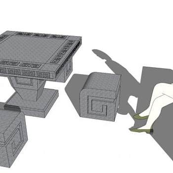 公园桌椅sketchup模型下载_sketchup草图大师SKP模型