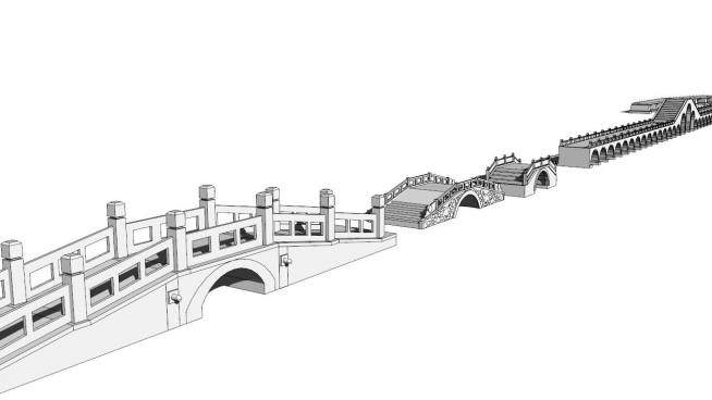 景观桥sketchup模型下载_sketchup草图大师SKP模型
