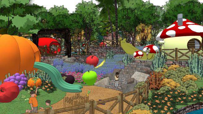 儿童乐园景观设计sketchup模型下载_sketchup草图大师SKP模型
