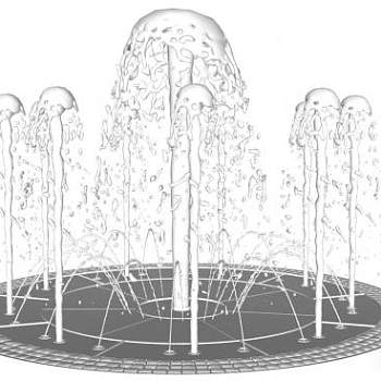 喷泉skp模型下载_sketchup草图大师SKP模型