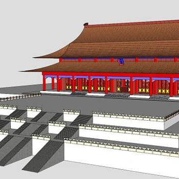 中国宫殿skp模型下载_sketchup草图大师SKP模型