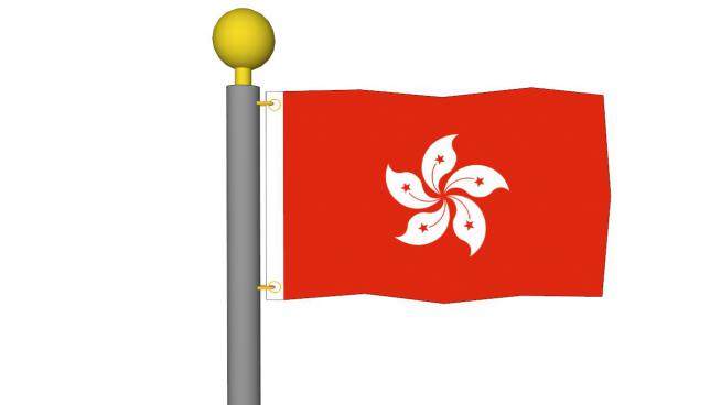 香港的旗帜skp模型下载_sketchup草图大师SKP模型
