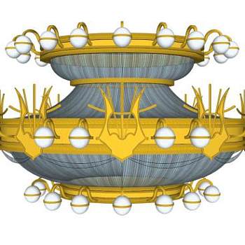 室内黄金吊灯的SKP模型_su模型下载 草图大师模型_SKP模型