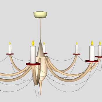 蜡烛吊灯的SKP模型素材设计_su模型下载 草图大师模型_SKP模型