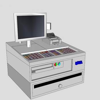 POS机收银台机器电脑的SKP模型_su模型下载 草图大师模型_SKP模型