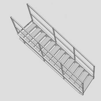 工业楼梯工厂里的楼梯SKP模型_su模型下载 草图大师模型_SKP模型