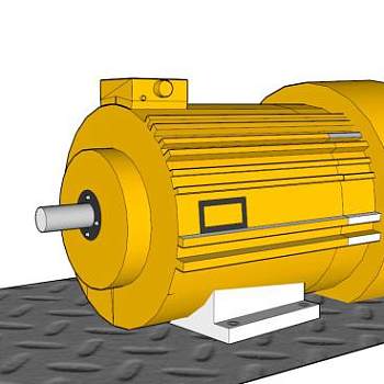 马达3HP工业电机的SKP模型素材_su模型下载 草图大师模型_SKP模型