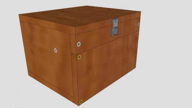 带锁的礼品盒箱子的SKP模型_su模型下载 草图大师模型_SKP模型