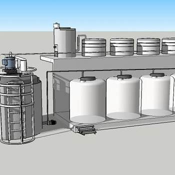 工业工厂积水罐模型_su模型下载 草图大师模型_SKP模型