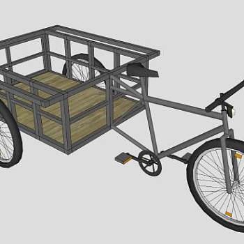 人力三轮车脚踩的SKP模型素材设计_su模型下载 草图大师模型_SKP模型