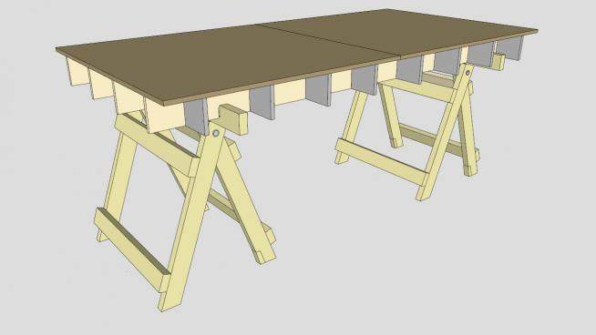 木工切割台桌子的SKP模型_su模型下载 草图大师模型_SKP模型