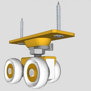 五金柜门滚珠轴承悬挂组件SKP模型_su模型下载 草图大师模型_SKP模型