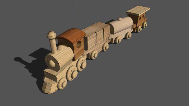积木小火车的玩具SKP模型_su模型下载 草图大师模型_SKP模型