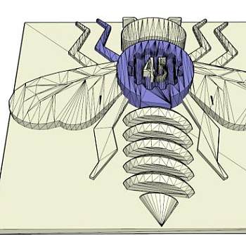 蜜蜂的化石标本SKP模型_su模型下载 草图大师模型_SKP模型