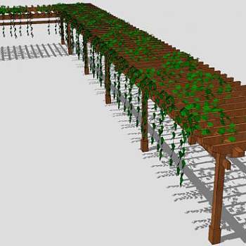 L形直角花架景观小品SU设计模型下载_sketchup草图大师SKP模型