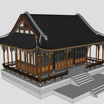 中国古建筑SU模型下载_sketchup草图大师SKP模型