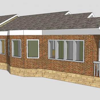 简易建筑农场别墅SU模型下载_sketchup草图大师SKP模型