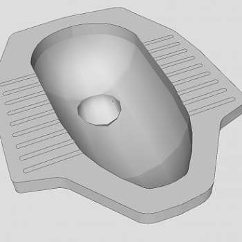 蹲式中国普通便盆厕所便坑SU模型下载_sketchup草图大师SKP模型