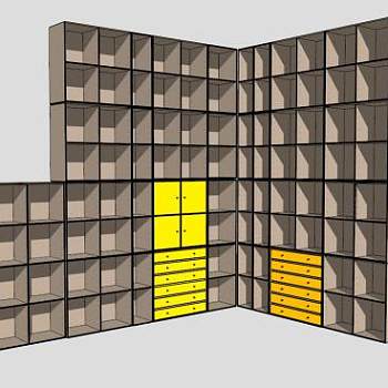 图书馆的书架的SU模型下载_sketchup草图大师SKP模型