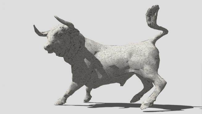 牛雕塑动物雕像SU模型下载_sketchup草图大师SKP模型