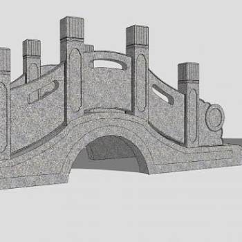 中式桥石桥SU模型下载_sketchup草图大师SKP模型