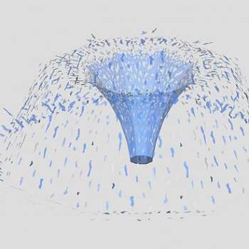 跌水喷泉水景庭院SU模型下载_sketchup草图大师SKP模型