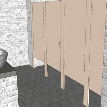 公厕公共厕所SU模型下载_sketchup草图大师SKP模型