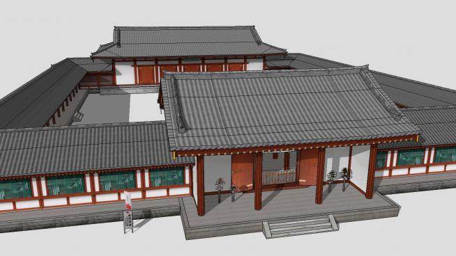 中式古建筑SU模型下载_sketchup草图大师SKP模型