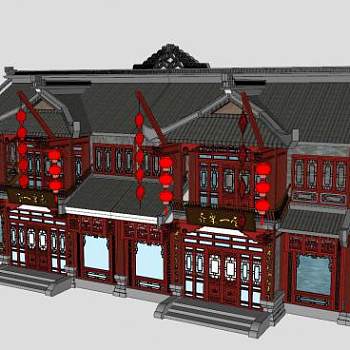 燕都古镇仿古建筑SU模型下载_sketchup草图大师SKP模型