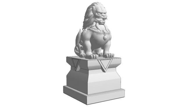 景观雕塑精美狮子SU模型下载_sketchup草图大师SKP模型