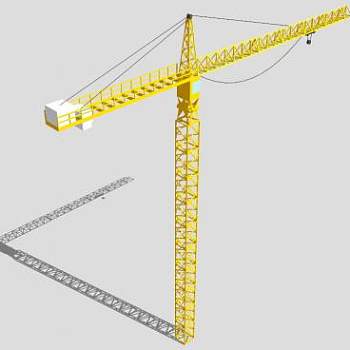 建筑楼房常见的起重机SU模型_su模型下载 草图大师模型_SKP模型