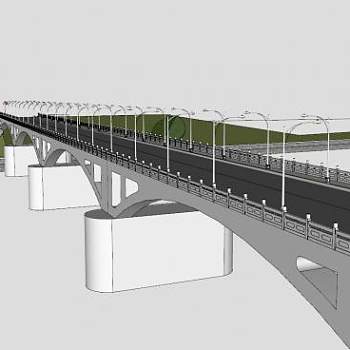 景观大桥SU模型下载_sketchup草图大师SKP模型
