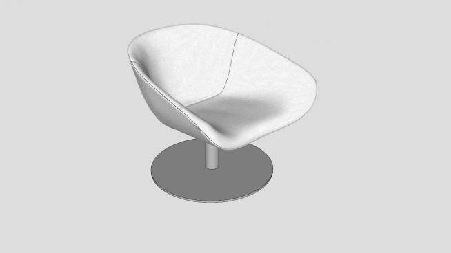 白色单人沙发扶手椅SU模型下载_sketchup草图大师SKP模型